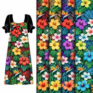 Robe Mumu polynésienne - Style insulaire hawaïen micronésien, design maxi ample vintage pour l'été, plus courte, antistatique, lavable - Product Image 1