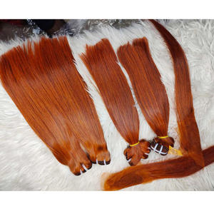 BoneStraight cheveux humains bruts couleur sombre clair faisceau de trame Super Double 8 ''haute qualité cuticule aligné vietnamien - Product Image 4