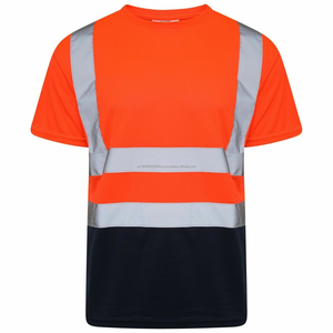 เสื้อยืดทำงานผู้ชายผ้าฝ้ายระบายอากาศพิมพ์ลายตามสั่ง สะท้อนแสง 3M ขายดี ไซส์ใหญ่ เสื้อยืดลายแถบสะท้อนแสง - Product Image 2