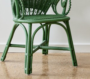 Silla de Ratán Verde Estilo Pavo Real, Silla de Mimbre Hecha a Mano para Decoración de Sala de Estar, Jardín o Balcón, Hecha en Vietnam - Product Image 3