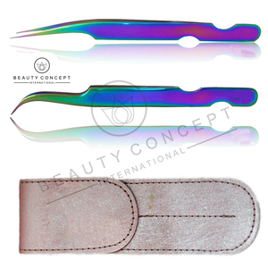 Customized Logo Print Stainless Steel Personalized Product Eyelash Extension Tweezers by Beauty Concept Eco-Friendly - Product Image 2