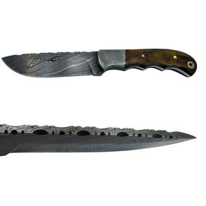 มีดเหล็กดามัสกัสล่าสัตว์ผลิตอย่างมืออาชีพด้ามจับไม้ออกแบบสไตล์ของคุณเอง - Product Image 6