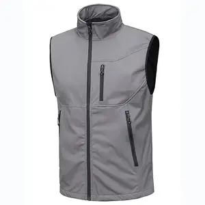 Vêtement pour homme de haute qualité, veste sans manches en softshell légère pour homme, doublée en polaire, coupe-vent, pour le golf et la course à pied - Product Image 6