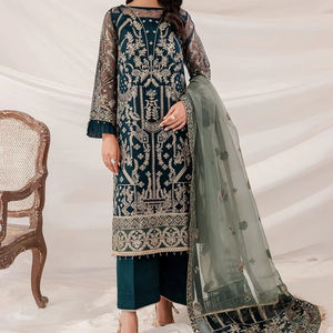 Femmes 2025 nouveauté 3 pièces Style indien et pakistanais vêtements de mariage Georgette mousseline de soie Salwar Kameez pour les fêtes - Product Image 1