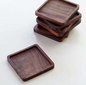 Dessous de verre en bois écologique de la meilleure qualité, tapis de table, sous-verres carrés avec logo privé, napperons en bois - Product Image 2