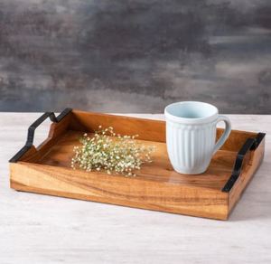 Plateau de service en bois massif élégant de qualité supérieure pour la salle à manger, best-seller, plateau de service en bois pour la vente en gros - Product Image 1