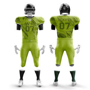 Ensemble de maillots de football américain personnalisés 100% polyester respirant antibactérien anti-UV à séchage rapide transfert de chaleur imprimé - Product Image 3