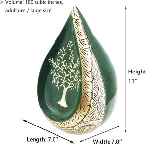 Urnas de cremación Urnas funerarias para cenizas humanas-Exhibición en casa o en nicho en el columbario Urnas de aluminio grabadas en oro para cenizas - Product Image 5
