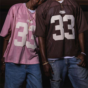 Camiseta Deportiva Unisex Rosa de Malla para Fútbol, Corte Holgado, Transpirable, con Estampado de Número, Ligera, para Entrenamiento Atlético, con Efecto 3D - Product Image 4