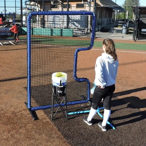 Filet <span class=keywords><strong>de</strong></span> frappe portable 7x4ft pour entraînement <span class=keywords><strong>de</strong></span> baseball avec zone <span class=keywords><strong>de</strong></span> frappe, style but <span class=keywords><strong>de</strong></span> football, écran <span class=keywords><strong>de</strong></span> protection en C pour le lancer - Product Image 3