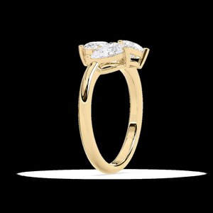 Trio de Diamantes Cultivados en Laboratorio de 1.5 Quilates, Corte Pera, Ovalado y Corazón, Color E-F, Claridad VS, con Banda de Oro Puro Sólido de 14k y 2.2mm de Ancho - Product Image 3