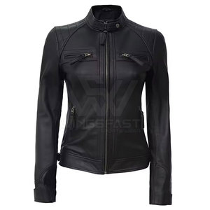 Custom Color Women <b>Genuine</b> <b>Leather</b> <b>Jacket</b> For Online Sale Streetwear Custom Design <b>Leather</b> <b>Jacket</b> - Product Image 4
