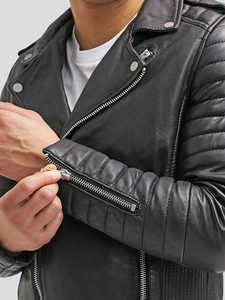 Top Design <b>Men's</b> Genuine Leather Stand Jacket 100% High Quality <b>Jeans</b> Design Full Sleeve Reasonable Price Custom Design - Product Image 3