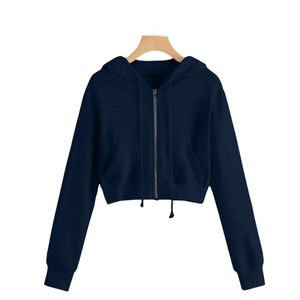 OEM Custom logo Women <b>Cropped</b> Hoodie <b>Cropped</b> <b>Zip</b> <b>up</b> Hoodie Manufacturer Distressed Blank <b>Cropped</b> Hoodie Unisex Oversized - Product Image 5
