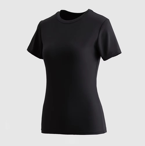 T-shirt pour femme à manches courtes, matière respirante, été, femme, tendance, coupe ajustée, col rond, tissu en coton, t-shirt personnalisé - Product Image 1