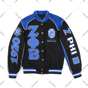 Chaqueta de carreras Zeta Phi Beta para mujer, logotipo de cresta de hermandad de Mujeres de algodón personalizado, ropa griega bordada, prendas de vestir exteriores - Product Image 2