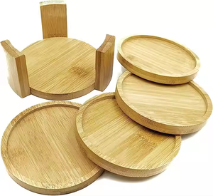 Posavasos Cuadrados Contemporáneos de Madera de Acacia Más Vendidos para Bebidas con Grosor y Diámetro Personalizados por Crescent Crafts - Product Image 5