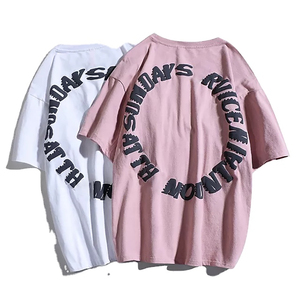 2024 camisetas personalizadas con cuello redondo para hombres diseño superior 3D Puff serigrafía nueva colección con patrón de letras al por mayor - Product Image 1