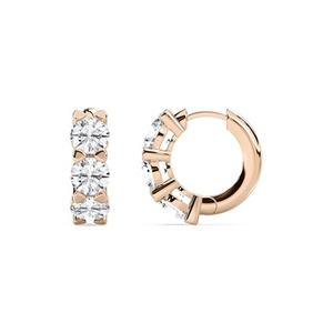 Pendientes Minimalistas de Oro Puro de 14k con Diamante Cultivado en Laboratorio de Corte Redondo Ef/vs de 3ctw con Certificación Gai e Igi y Engaste de Bisel - Product Image 2