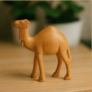 Figurine de chameau en bois sculptée à la main, écologique, artisanat traditionnel, décoration artistique pour table - Product Image 6