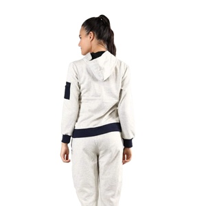 womens zip up <b>tracksuit</b> set with joggers custom logo womens sportswear set supplier - Product Image 5