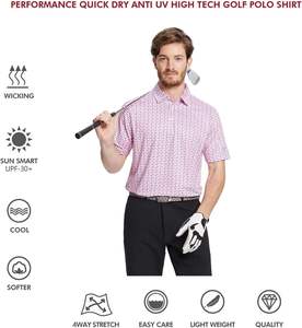 OEM Precio de fábrica de alta calidad de los hombres Casual Golf para camisas de punto de secado rápido transpirable bordado a granel personalizado - Product Image 5