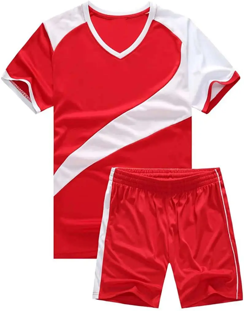 Red Soccer Uniforms New Design Soccer Jersey Sports Teams Custom Embroidery Logo Adults White Youth Soccer Uniforms