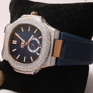 Reloj antiguo de calidad superior totalmente helado VVS Clarity Moissanite Tachonado Diamond Relojes Reloj de lujo de acero inoxidable para hombres - Product Image 3
