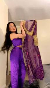 Salwar Kameez ชุดปาร์ตี้ใหม่ออกแบบโดยดีไซเนอร์ลายหมาจิ้งจอกหนักพิมพ์ลายปักลายปักรหัสทำงานแห้งเร็ว - Product Image 2