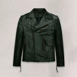 Veste en cuir hommes célébrité en cuir véritable élégant Biker veste de haute qualité personnalisé brodé flambant neuf 2025 vestes - Product Image 1
