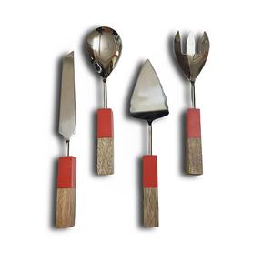 Assured Quality Stainless Steel <b>Salad</b> <b>Server</b> Set with <b>Wooden</b> Resin Handle for Weddings in Hotels Restaurants Worldwide Selling - Product Image 1