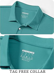 Chemise à col pour homme, décontractée, grande taille, en tricot à carreaux, séchage rapide, respirante, logo personnalisé, manches courtes, OEM - Product Image 6