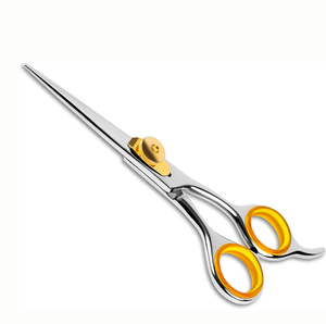 Professionnel sur mesure coiffure Salon de coiffure cisailles acier inoxydable métal or réglable vis Laser ciseaux miroir - Product Image 1