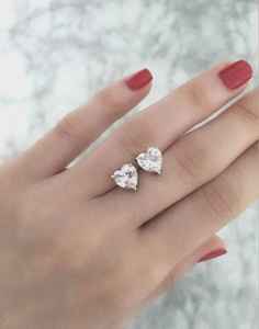 Boucles d'oreilles romantiques en moissanite taille cœur pour femme, en argent 925, bijoux élégants pour demande en mariage, cadeau de fiançailles - Product Image 5