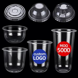 Gobelets en plastique transparents en forme de U avec <span class=keywords><strong>couvercle</strong></span> pour Bubble Tea, personnalisables avec logo, jetables - Product Image 6