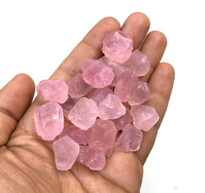 ชุดคริสตัลโรสควอตซ์ธรรมชาติคุณภาพเยี่ยม 5 ชิ้น ขนาด 16-20 มม. สำหรับทำสร้อยคอ หินดิบ ตัดด้วยมือ รูปดาว - Product Image 4