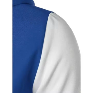 Chaqueta Universitaria de Béisbol con Cuello Alto de Lona con Logotipo Personalizado al por Mayor, Forro Acolchado de Algodón con Exterior de Lana - Product Image 4