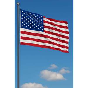 Custom American <b>Flag</b> with Digital Printing Aluminum <b>Pole</b> Satin or Nylon Material - Product Image 2