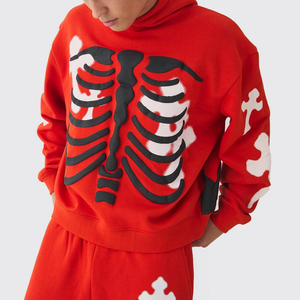 Pulls basiques en coton streetwear, sweats à capuche pour hommes en coton mélangé, design personnalisé, couleur unie de luxe, sweat à capuche imprimé en relief - Product Image 6