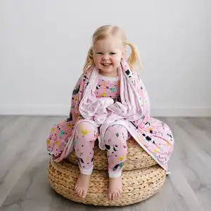 Bebek çarşaf özel baskı bebek sleepsuit bambu fiber ayaklı gots çocuk pijamaları zip yürüyor Romper sleepsuit için