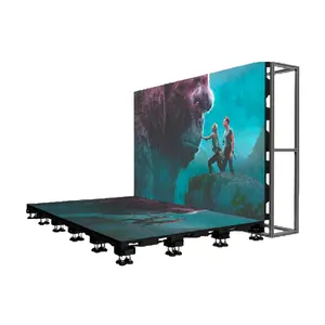 耐用的方形舞台墙壁和地板背景发光二极管屏幕创新互动地板发光二极管显示器