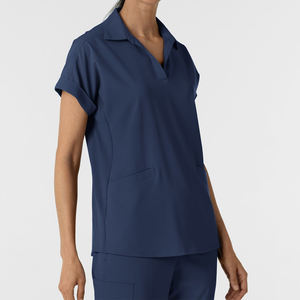 Venta al por mayor de fábrica con cuello en V Hospital Mujeres Hombres Enfermera Doctor Scrubs Uniforme Top Oem logo Custom Medical Scrubs Uniformes - Product Image 3