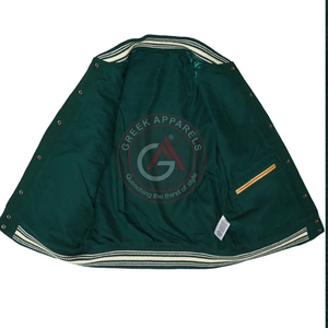 Wholesale Custom Embroidered Best Quality Patches Lettermen <b>Jacket</b> Wool Body <b>Long</b> Sleeves Baseball Varsity <b>Jacket</b> - Product Image 3