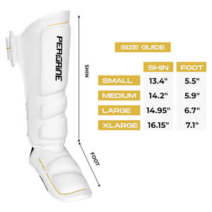 Espinillera especial de microfibra Shin Pad Kicking Boxing Logotipo personalizado barato Muay Thai espinilleras blanco - Product Image 5