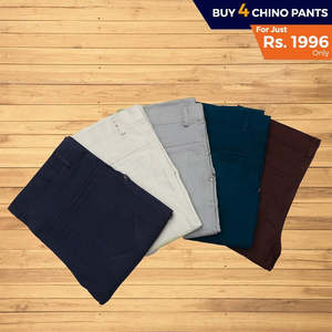 Paquete de 4 pantalones chinos de algodón para hombre - Product Image 3
