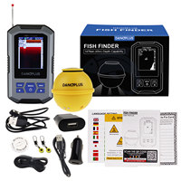 Buscador de Peces Inalámbrico |   Sensor de Sonar de 45 Metros (147 pies) y 0.7 Metros (2 pies) de Profundidad con Pantalla LCD para Kayak, Pesca en Río y Pesca en Hielo (OEM)