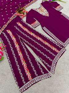 Latest Indian New Designer <b>Party</b> Wear Look <b>Top</b> Sharara and Dupatta in Fully Heavy Embroidery <b>Sequin</b> Work Customize Ethnic Wear - Product Image 3