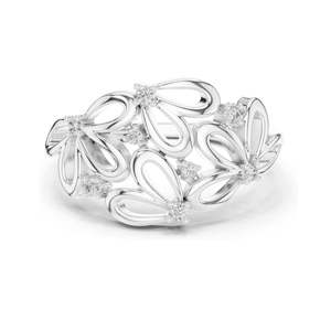 0.088 CT Lab Diamond Floral <b>Ring</b> for Women VVS-VS EF Clarity 18KT, 14KT, 10KT Gold & 925 <b>Silver</b> Rose, Yellow, White Gold - Product Image 2