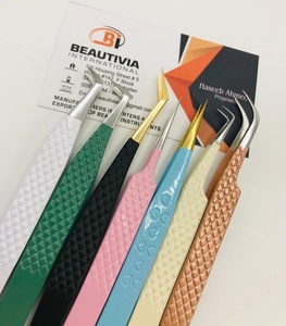 แหนบปลายแหลมแบบมืออาชีพแหนบต่อขนตาแบบญี่ปุ่นที่แข็งแรงเคลือบสีตามสั่ง - Product Image 3