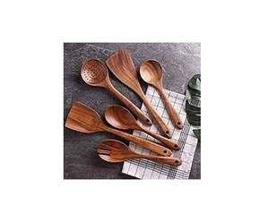 Meilleure vente en couverts de service en bois cuillère à salade finition naturelle style moderne ensemble de couverts pour la cuisine et le dessus de table - Product Image 4
